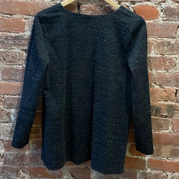 J Jill Women's Wearever Double-Face Jersey V-Neck Tunic - S - Black Speckle - Picture 3 of 6